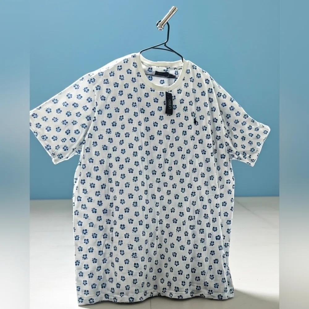 Polo Ralph Lauren White and Blue Patterned Tee. NWT - Picture 1 of 3